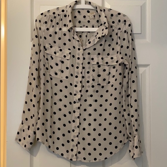 J. Crew Tops - Jcrew silk polka dot in size small
